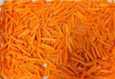 Frozen carrot strips