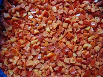 Frozen diced red pepper